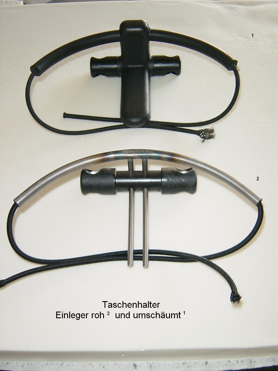 Taschenhalter Roh und Gesch�umt Text